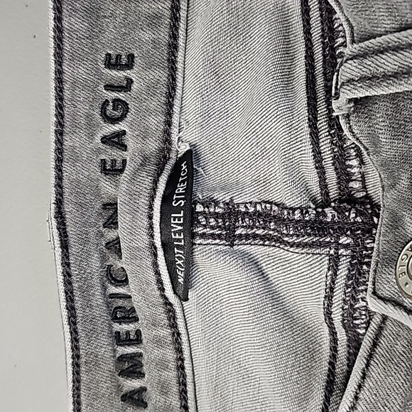 American Eagle gray distressed next level stretch size 0 super high rise jegging - Picture 6 of 8